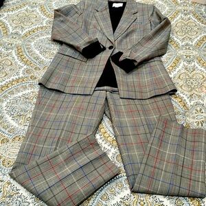 Lewit Gray Plaid Blazer & Suit Jacket